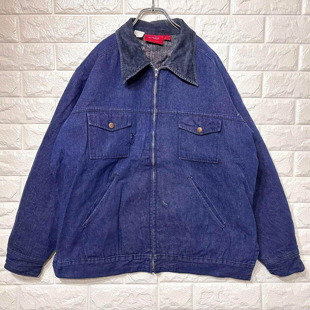 アメカジ★ディッキーズ Dickies ワークデニムジャケット ブルゾン 裏起毛