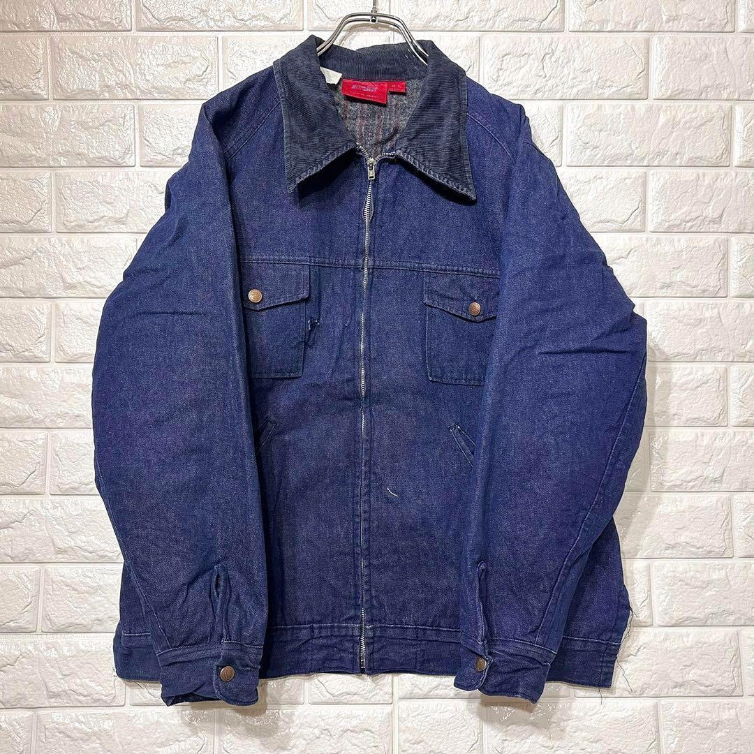 アメカジ★ディッキーズ Dickies ワークデニムジャケット ブルゾン 裏起毛