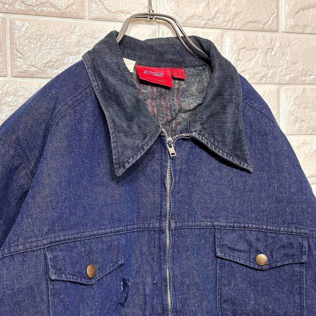 アメカジ★ディッキーズ Dickies ワークデニムジャケット ブルゾン 裏起毛