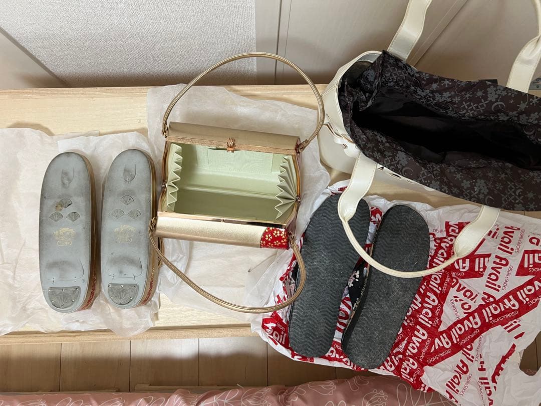 衣装箱 2段 和服収納 桐箱 蓋つき 衣装ケース 桐ケース 着物【中古品】
