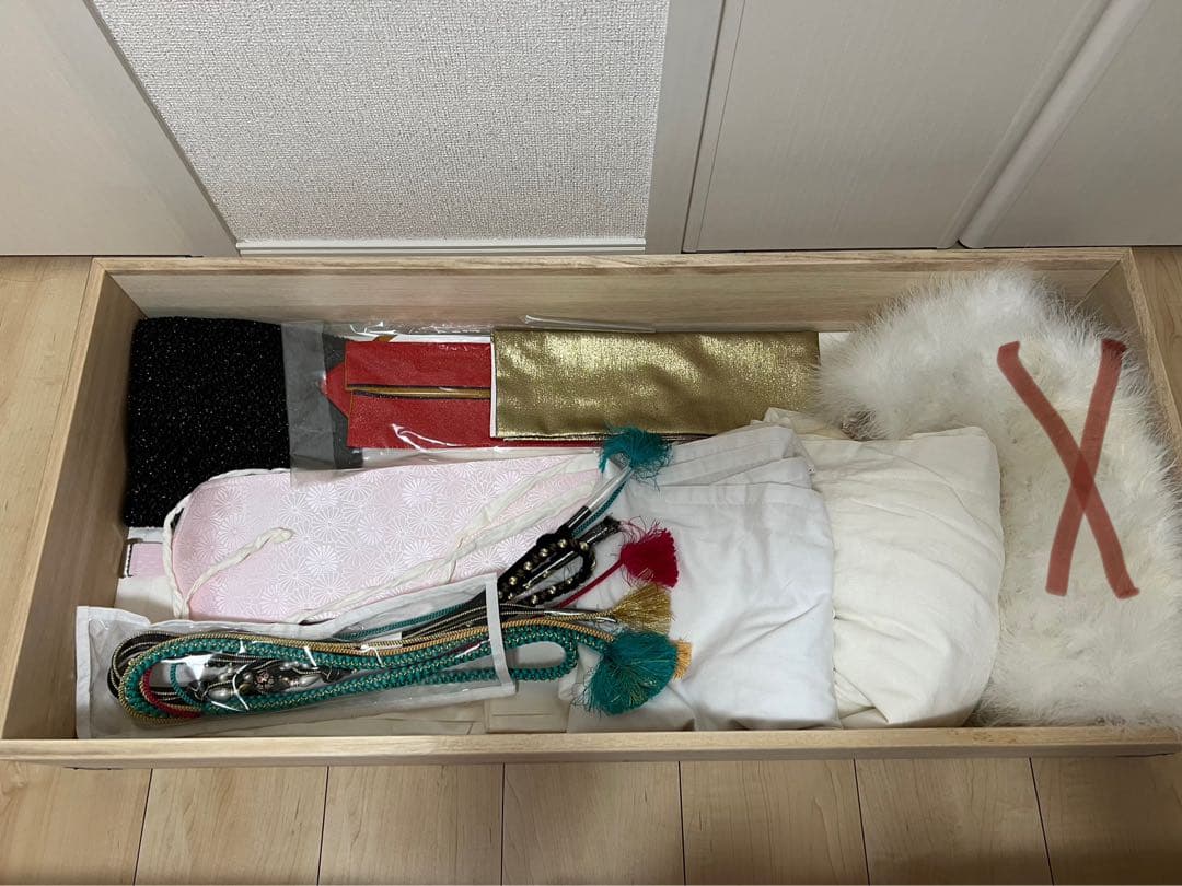 衣装箱 2段 和服収納 桐箱 蓋つき 衣装ケース 桐ケース 着物【中古品】