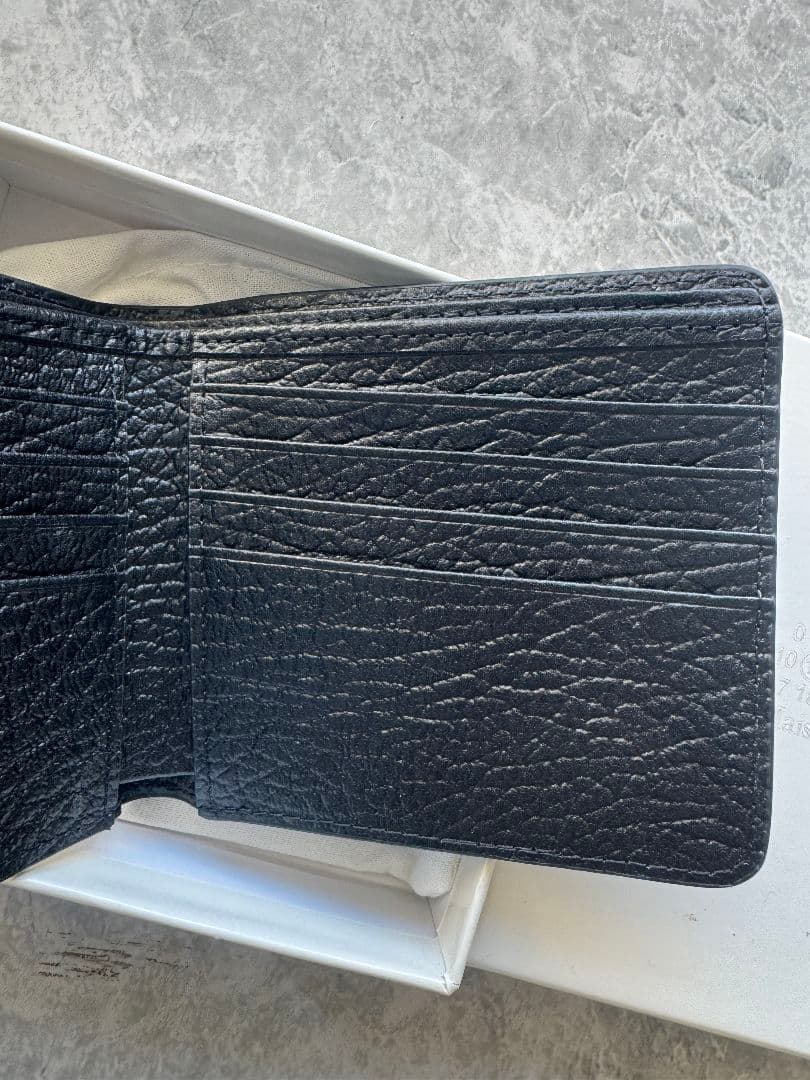 Maison Margiela ブラックレザー二つ折りウォレット