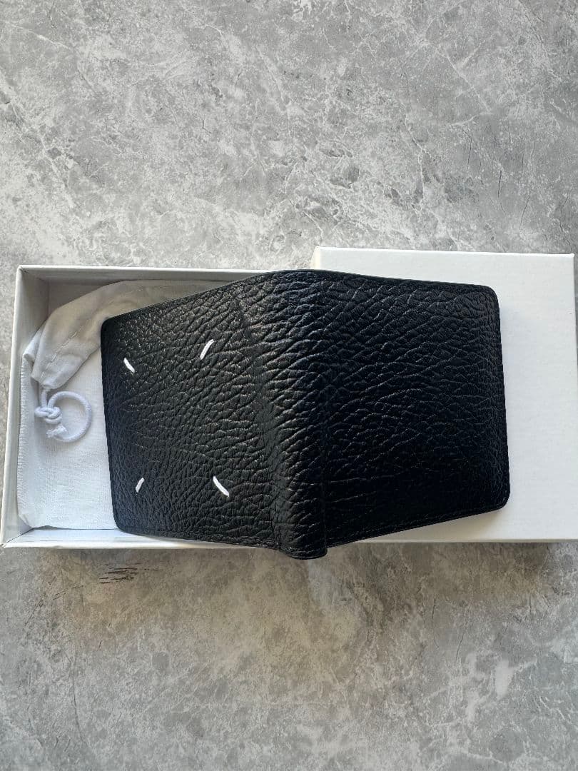 Maison Margiela ブラックレザー二つ折りウォレット