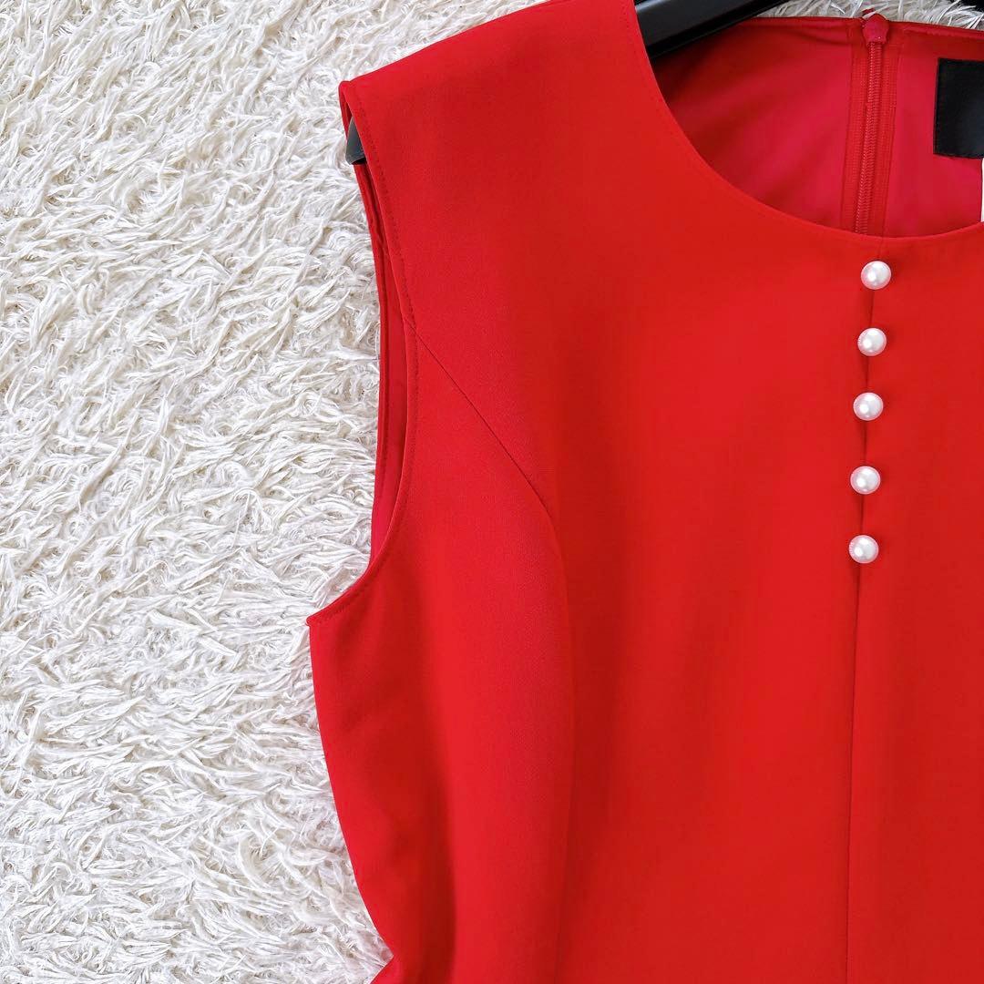 美品✨Rene 大きいサイズ38 フレアワンピース 2021年製 レッド系