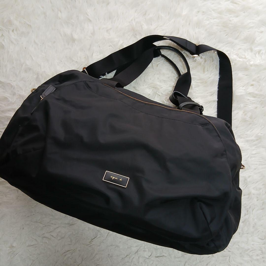【美品】【agnes b.】FT03 2Way ボストンバッグ　チャーム、鍵付
