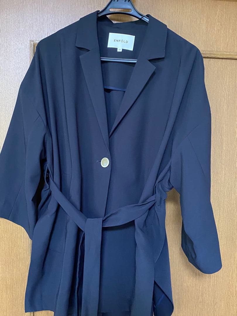 ENFOLDエンフォルド Twill BACK ギャザーテーラードジャケット
