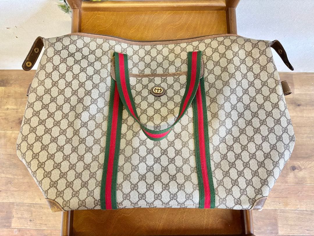 Gucci GGパターン ボストンバッグ オールドグッチ ウェブライン