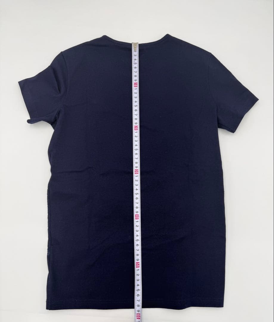 HERMES エルメス Tシャツ ネイビー Hロゴ シースルー 36
