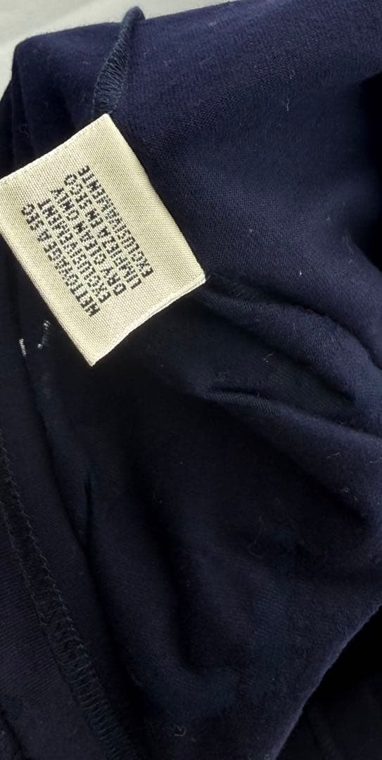 HERMES エルメス Tシャツ ネイビー Hロゴ シースルー 36