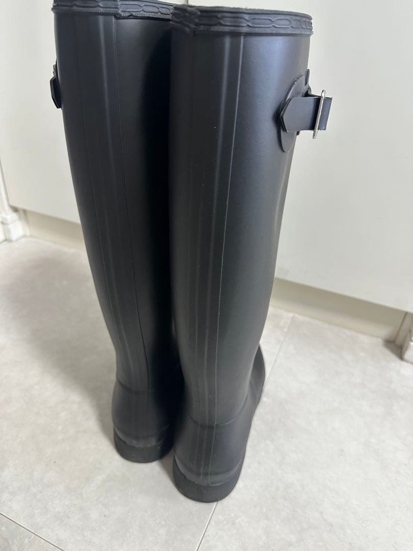 【UK6.25cm】HUNTER ブラック 長靴 バックル付き