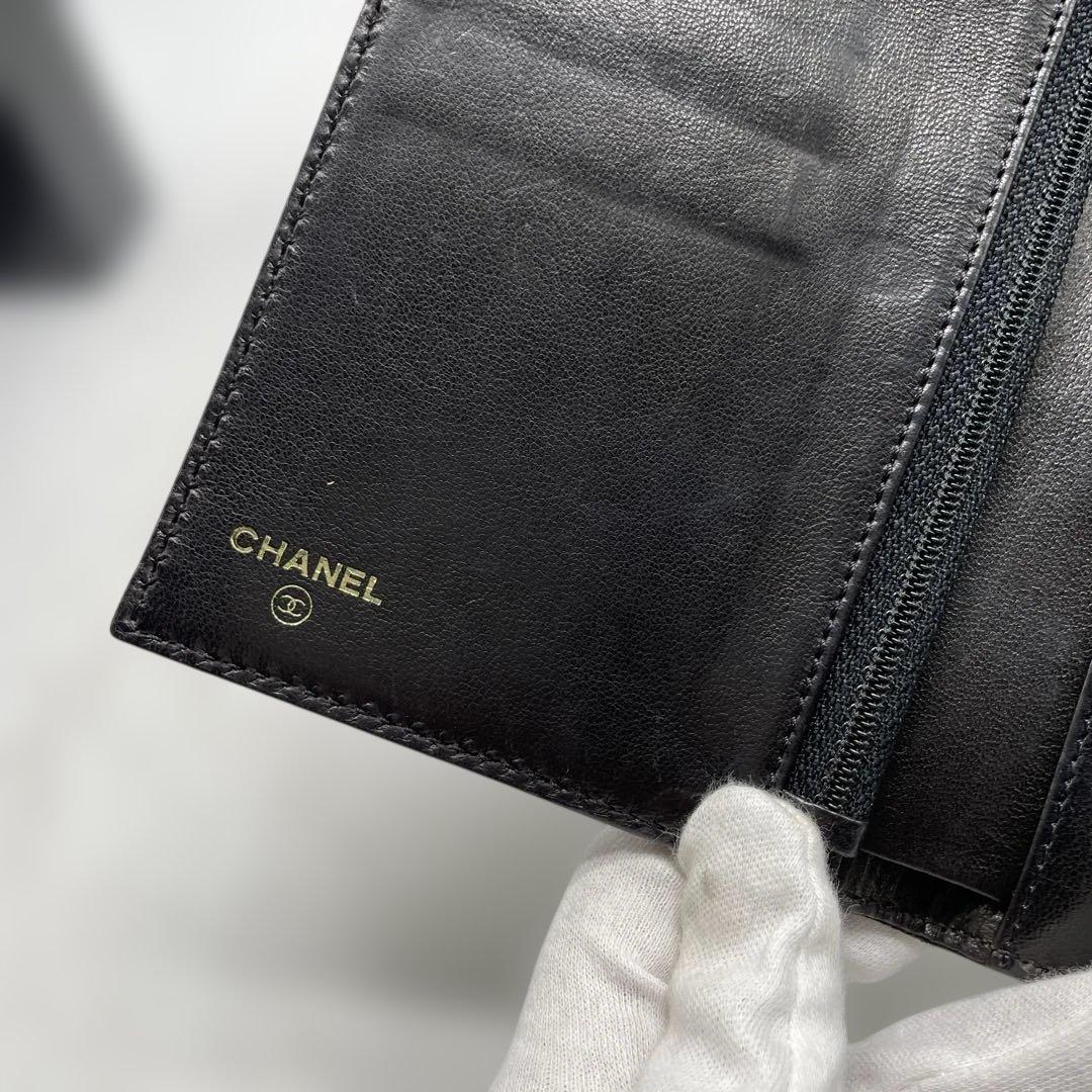 【sk/9.21/30】CHANEL 立体ココマーク カードケース レザー 黒