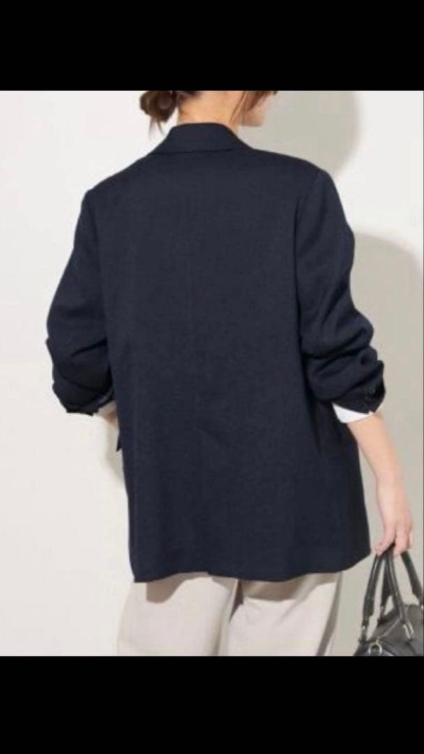 【新品タグ付き】ダブルフロントテーラードジャケット size38 ネイビー