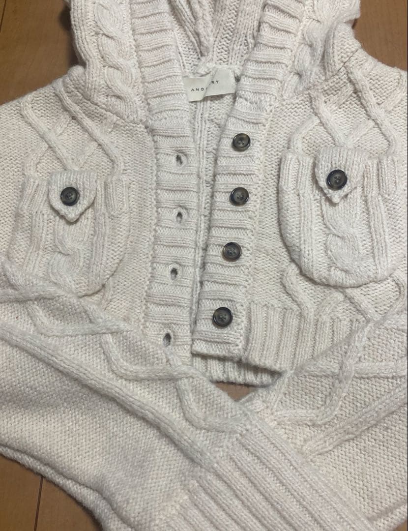 トップス andmary Mary logo cable knit set ivory