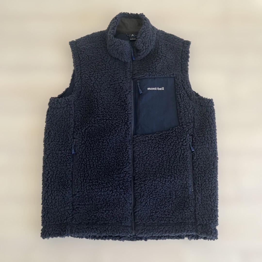 美品 モンベル mont-bell ボアフリースベスト クリマプラス シーリング