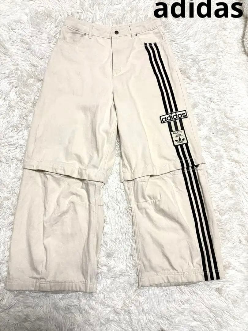 adidas アディブレイク 2-IN-1 オフホワイト デニムパンツ　28