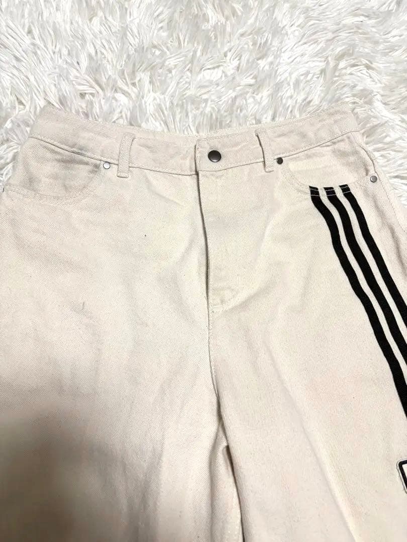 adidas アディブレイク 2-IN-1 オフホワイト デニムパンツ　28