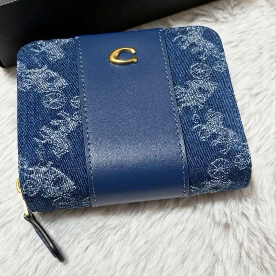 COACH 二つ折り財布 ネイビー　デニム[値下げ中]