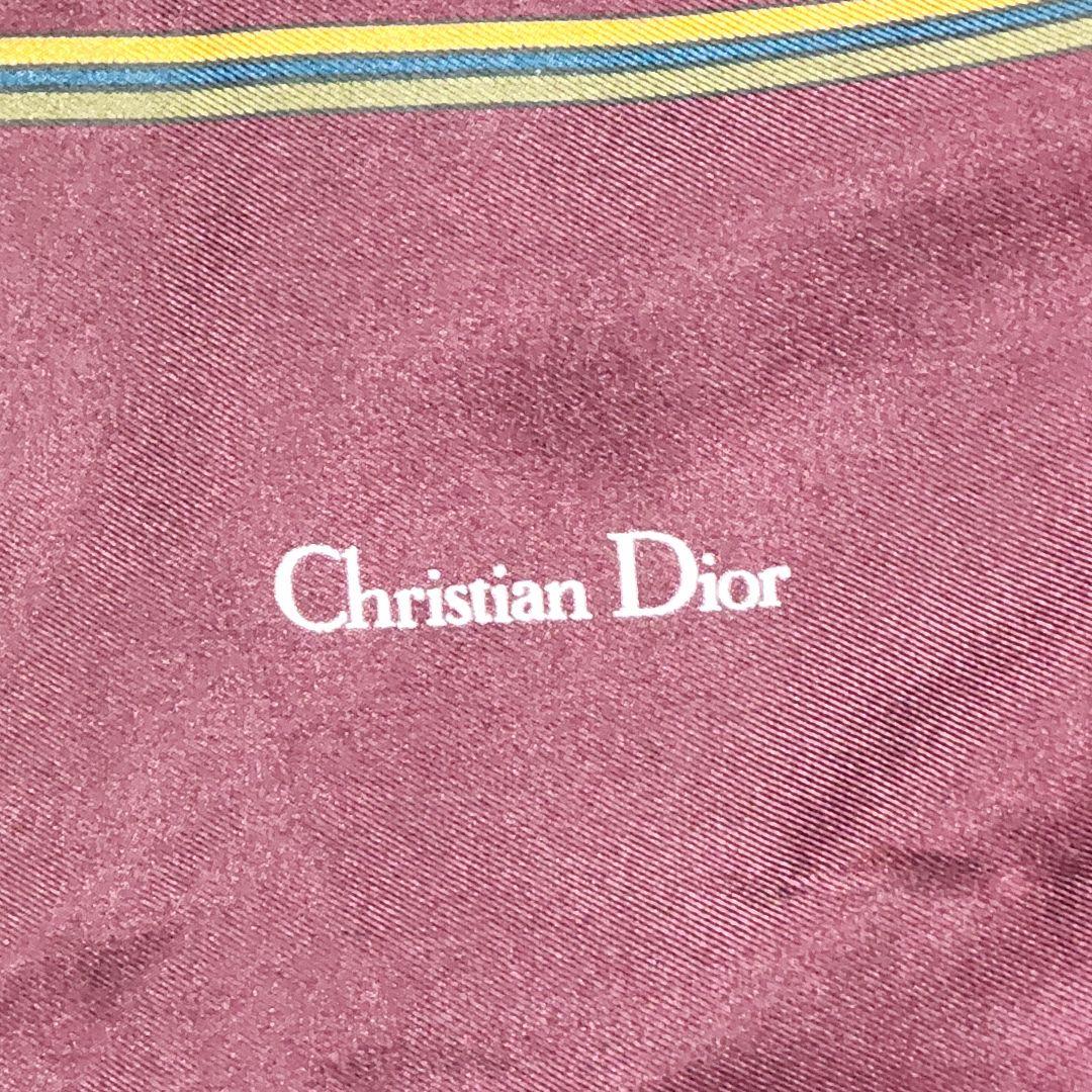 美品 ★Dior★ ストール メンズ ペイズリー柄 シルク ワインレッド.
