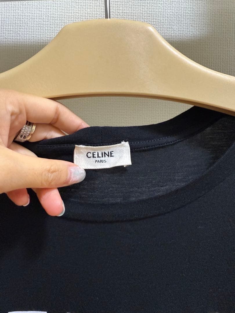 Celine セリーヌ　定番ロゴTシャツ　レディース黒S
