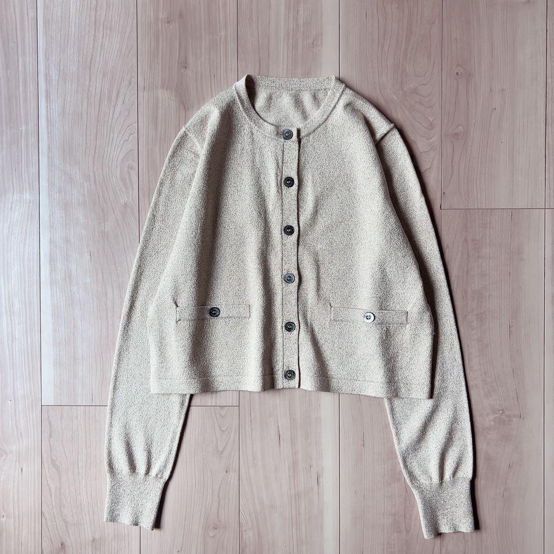 未使用級＊anuans【24AW】ベーシッククルーネックカーディガン GOLD