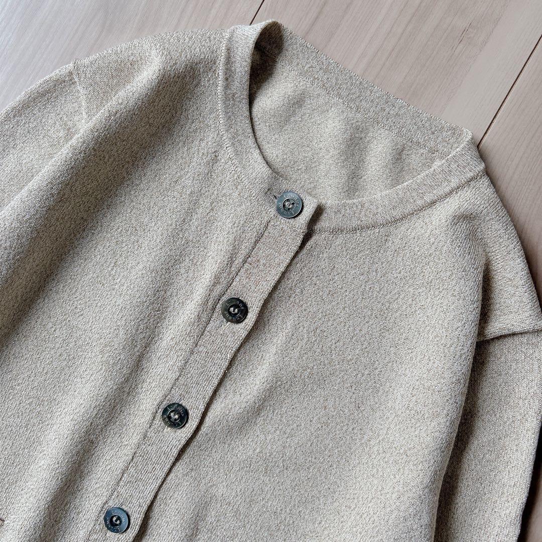 未使用級＊anuans【24AW】ベーシッククルーネックカーディガン GOLD