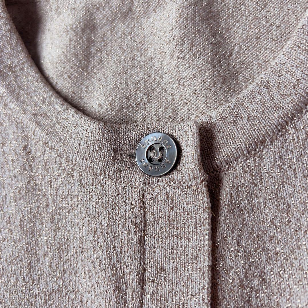 未使用級＊anuans【24AW】ベーシッククルーネックカーディガン GOLD