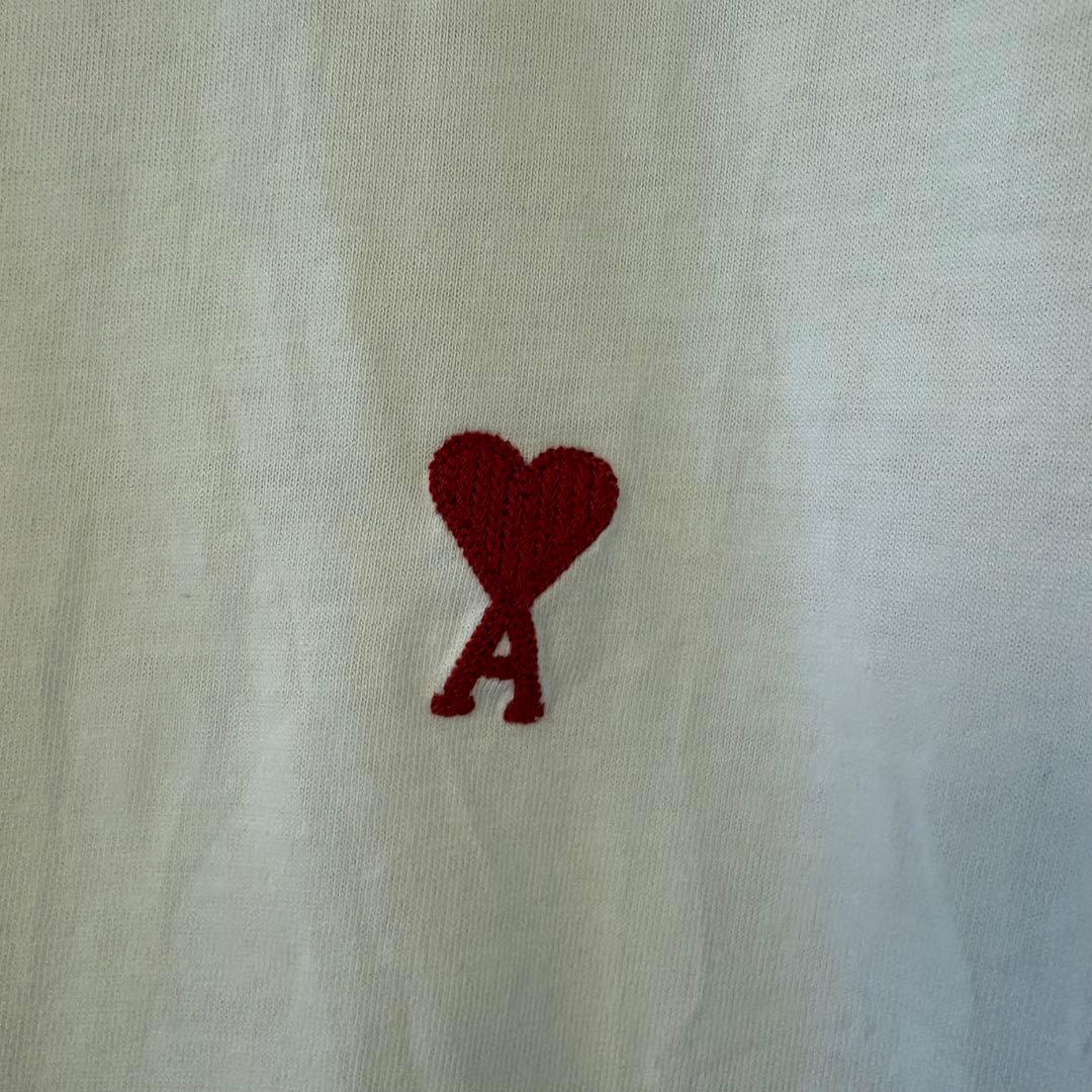 【美品】アミ・パリス ハートロゴ Tシャツ ホワイト XS