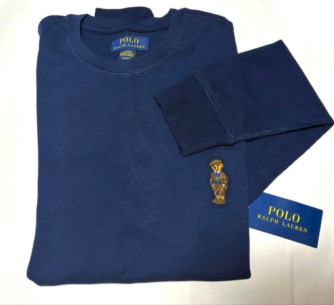 ポロラルフローレン メンズ ワッフルニットポロベア長袖Tシャツ 新品未使用