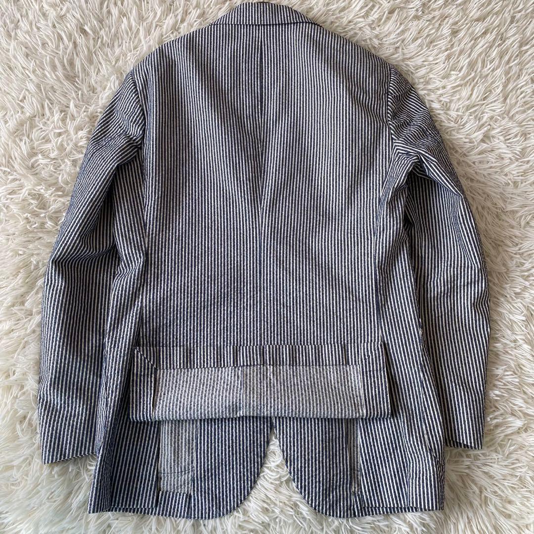 【美品✨】BEAMS F シアサッカー テーラードジャケット ストライプ 48