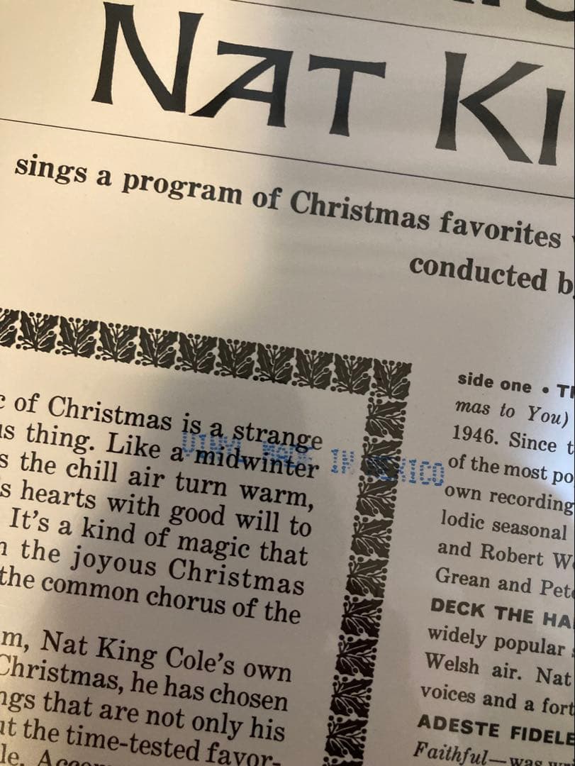稀少Stereo高音質クリスマスNat King Coleナットキングレコード