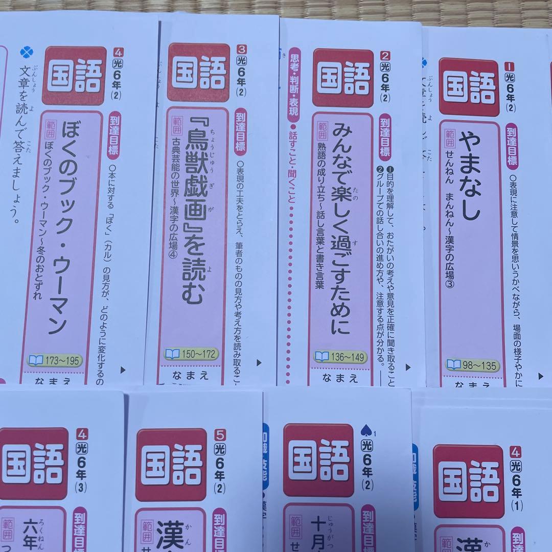 『最新版』カラーテスト6年生国語　抜け無し　答えQRコード付き