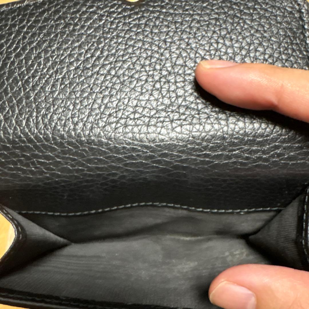 Gucci 黒 レザー 二つ折り財布 GGロゴ★Loa★