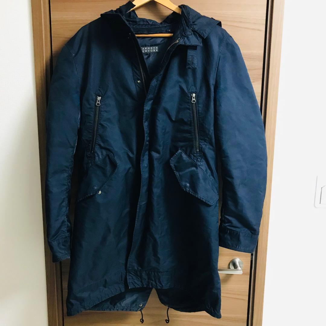 BARNEYS NEWYORK バーニーズ　モッズコート ネイビー　XLサイズ