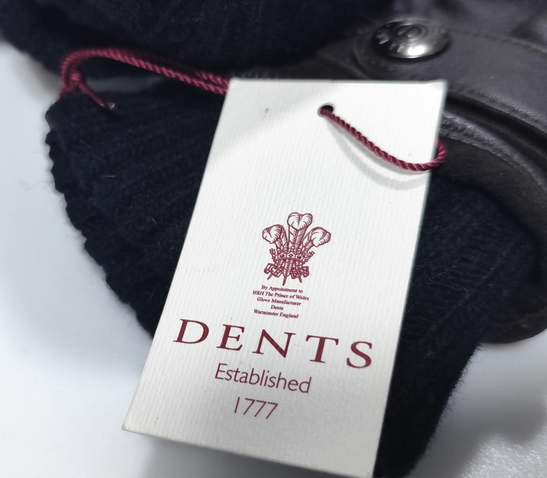 U新品 DENTS デンツ 紳士レザーグローブ Mサイズ 手袋 茶/黒