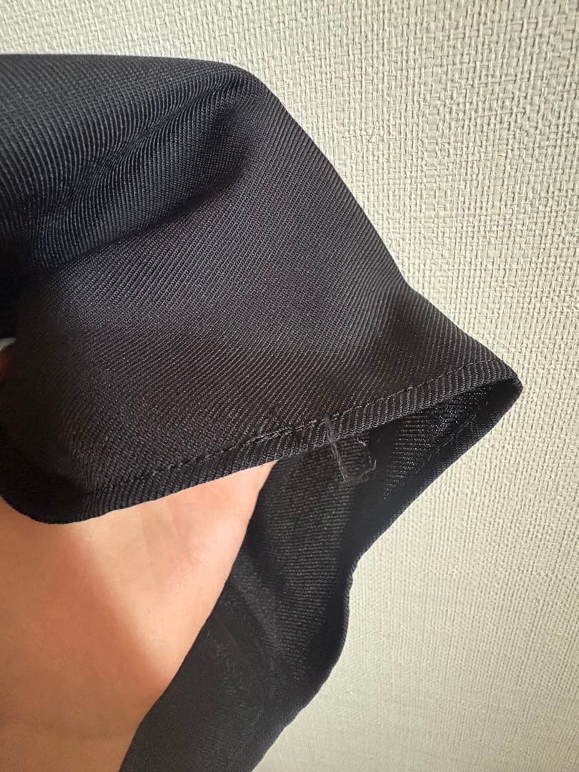 【BACCA 美品】ポリエステルレーヨン ラップロングスカート　ブラック無地