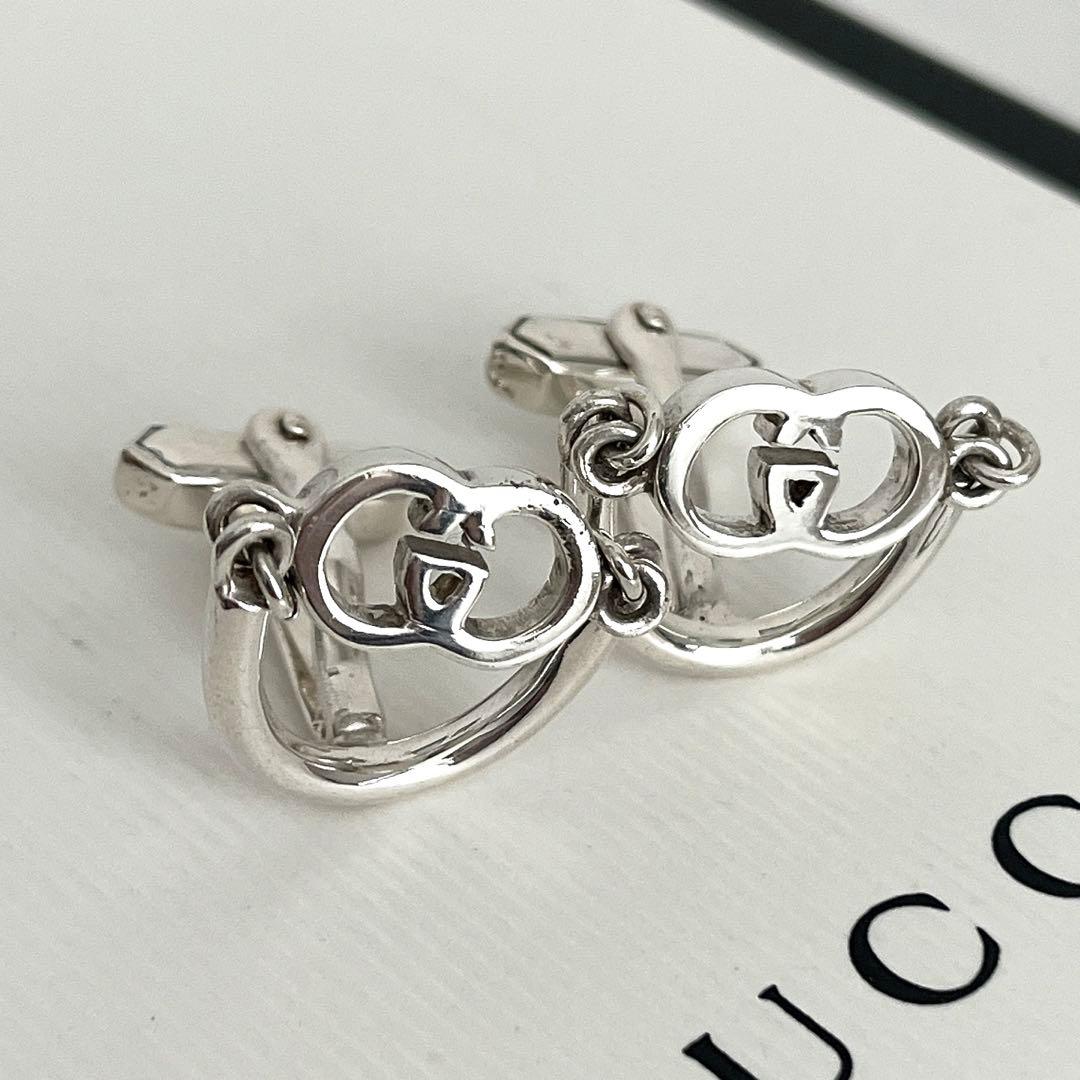 美品✨グッチ　カフス　カフリンクス　インターロッキング　シルバー925