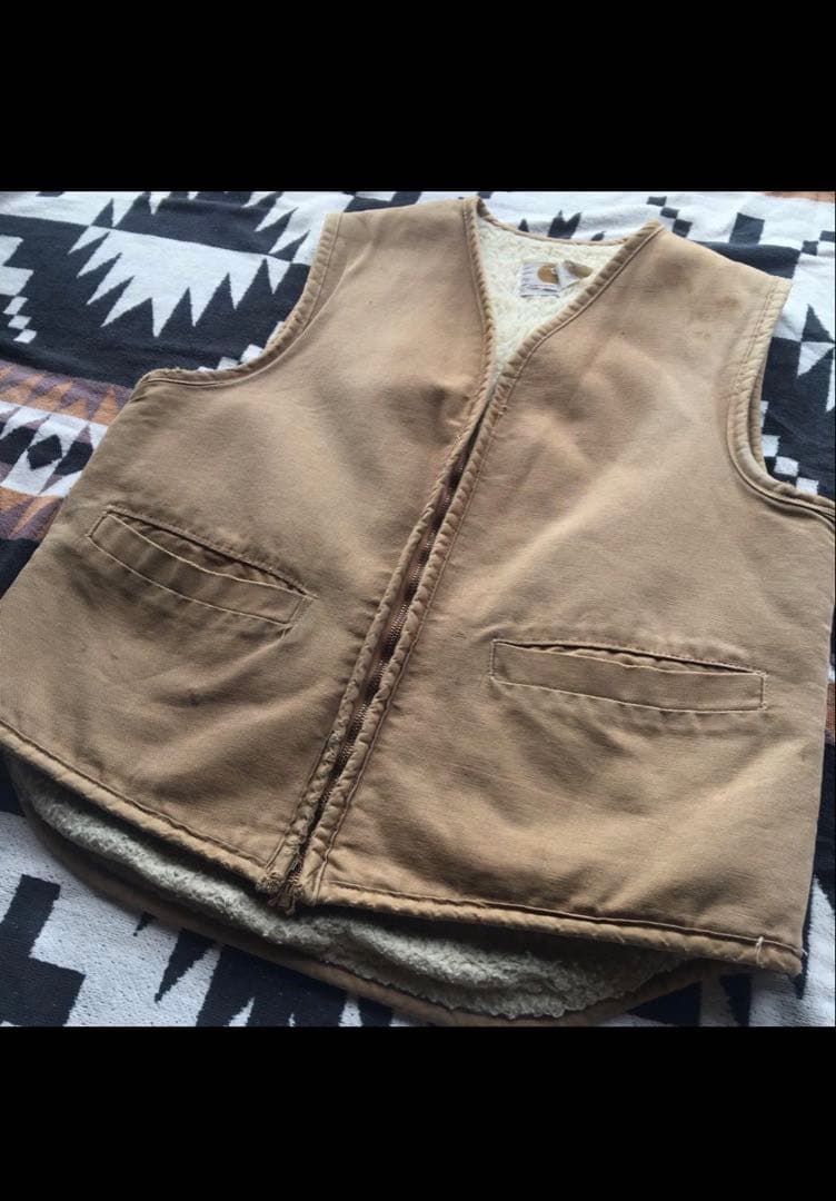 70's carhartt カーハート ダックベスト 裏ボア USA製