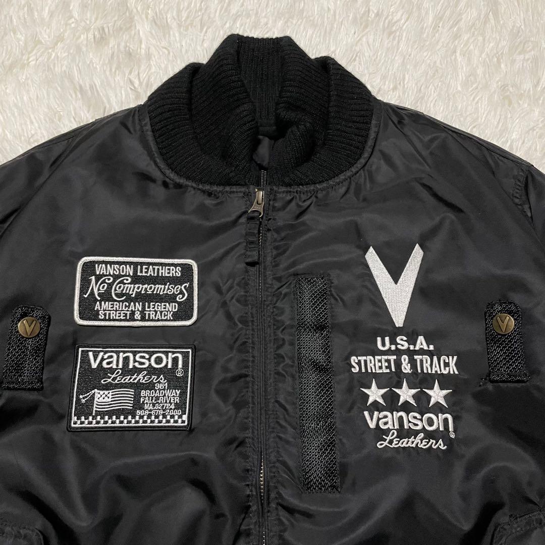 美品　VANSON MA-1 フライト　ライダース　ジャケット　ワッペン　刺繍