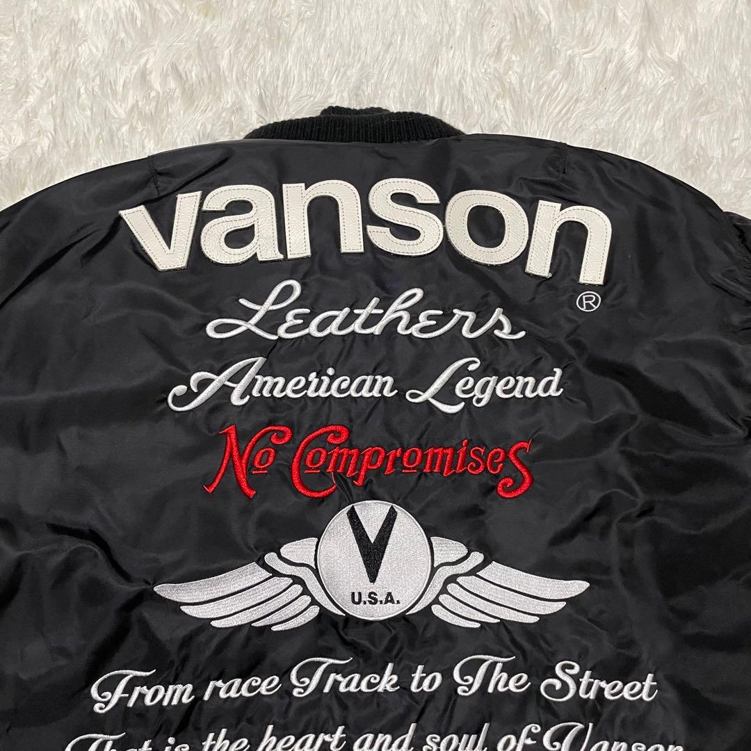 美品　VANSON MA-1 フライト　ライダース　ジャケット　ワッペン　刺繍