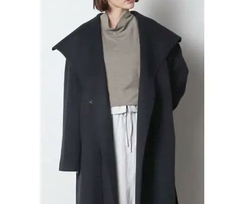 ダークネイビー オーバーサイズ ロングコート meri ハーフハンドメイド