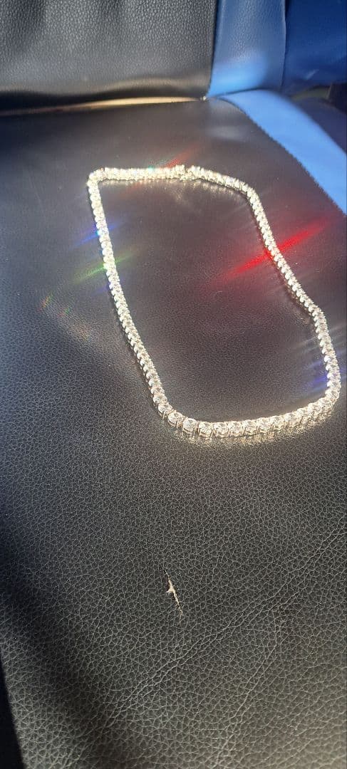 12.5ct モアッサナイト テニスチェーンネックレス 6mm 55cm