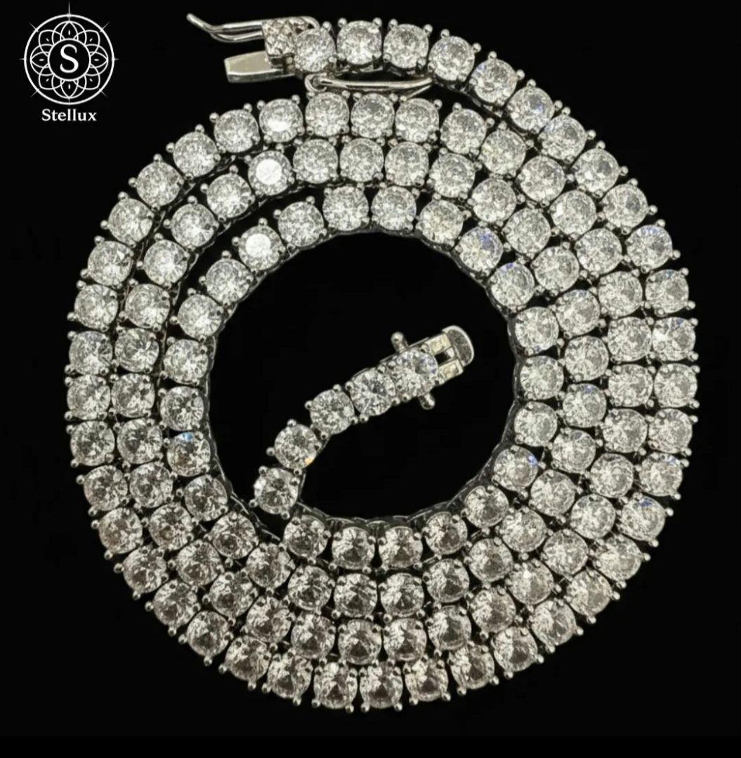 12.5ct モアッサナイト テニスチェーンネックレス 6mm 55cm