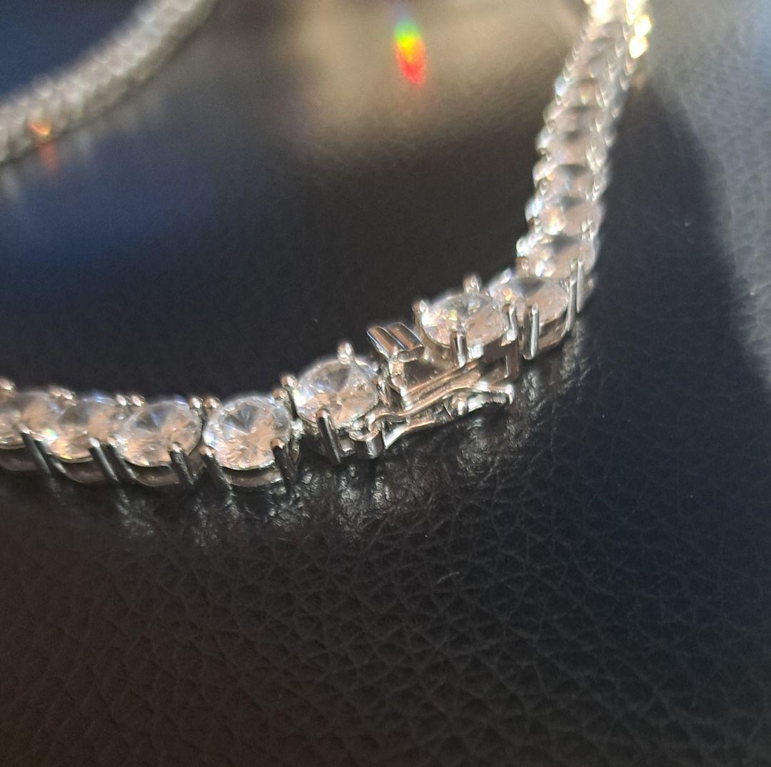 12.5ct モアッサナイト テニスチェーンネックレス 6mm 55cm