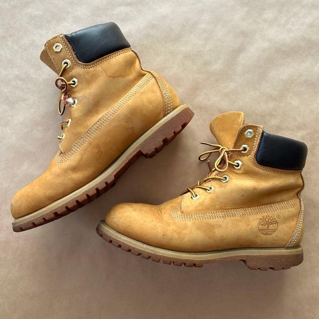 Timberland 10361 6インチブーツ レディース7W イエローブーツ
