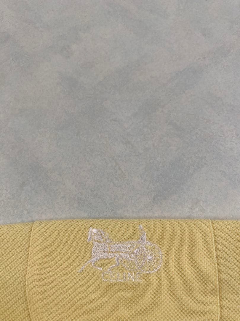 美品 CELINE ポロシャツ サイズM ロゴ刺繍 セリーヌ フランス製