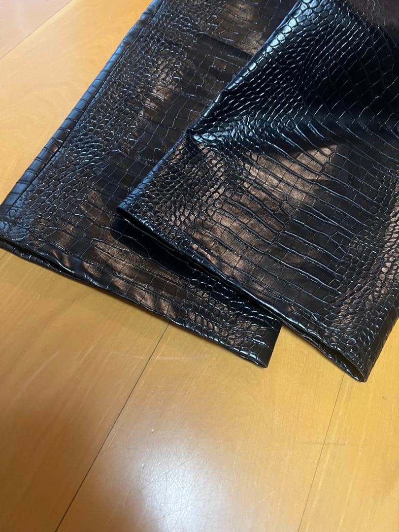 パンツ GOAR BLACK CROCO ZIPPER PANTS