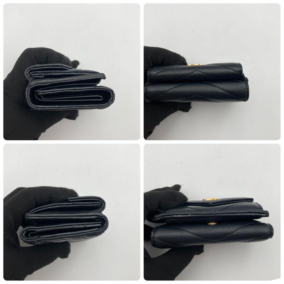 美品✨イヴ サンローラン カサンドラ ミニウォレット 三つ折り 財布 ゴールド