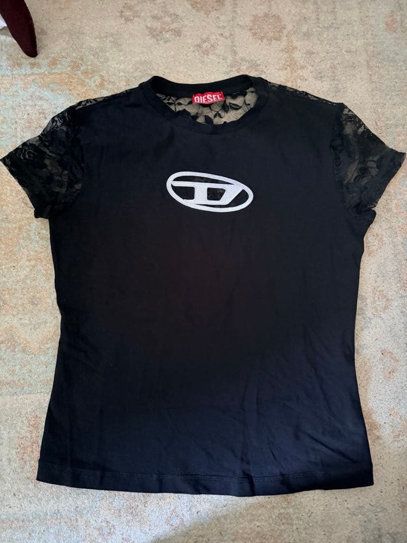 DIESEL 半袖Tシャツ トップス レース Dロゴ A108380AFAA