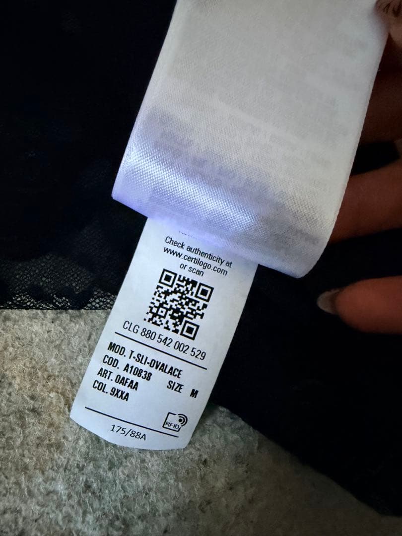 DIESEL 半袖Tシャツ トップス レース Dロゴ A108380AFAA