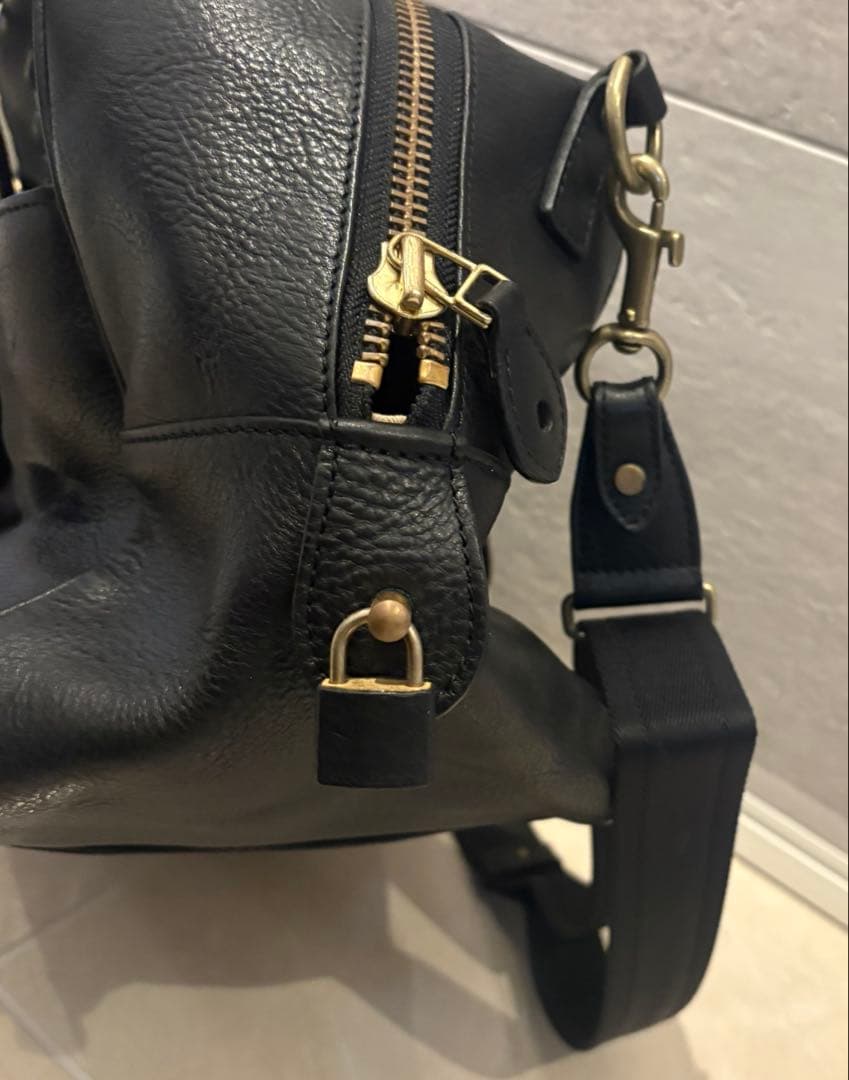 GANZO ブラック ボストンバッグ　2WAY ショルダーバッグ